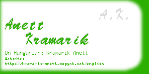 anett kramarik business card